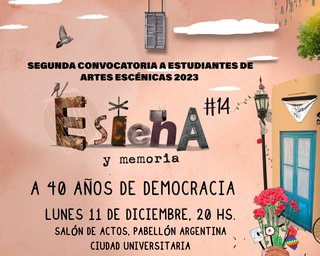 Estreno de las escenas ganadoras de la II Convocatoria a estudiantes de artes escénicas para el ciclo “Escena y Memoria. Teatro, poesía y DD. HH.”