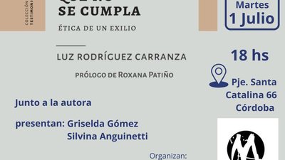 𝑷𝒓𝒆𝒔𝒆𝒏𝒕𝒂𝒄𝒊𝒐́𝒏 𝒅𝒆𝒍 𝒍𝒊𝒃𝒓𝒐 ❞𝑵𝒐 𝒉𝒂𝒚 𝒑𝒍𝒂𝒛𝒐 𝒒𝒖𝒆 𝒏𝒐 𝒔𝒆 𝒄𝒖𝒎𝒑𝒍𝒂. 𝑬́𝒕𝒊𝒄𝒂 𝒅𝒆𝒍 𝒆𝒙𝒊𝒍𝒊𝒐❞ 𝒅𝒆 𝑳𝒖𝒛 𝑹𝒐𝒅𝒓𝒊́𝒈𝒖𝒆𝒛 𝑪𝒂𝒓𝒓𝒂𝒏𝒛𝒂