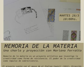 "Memoria de la Materia" trabajo de Mariana Ferrato